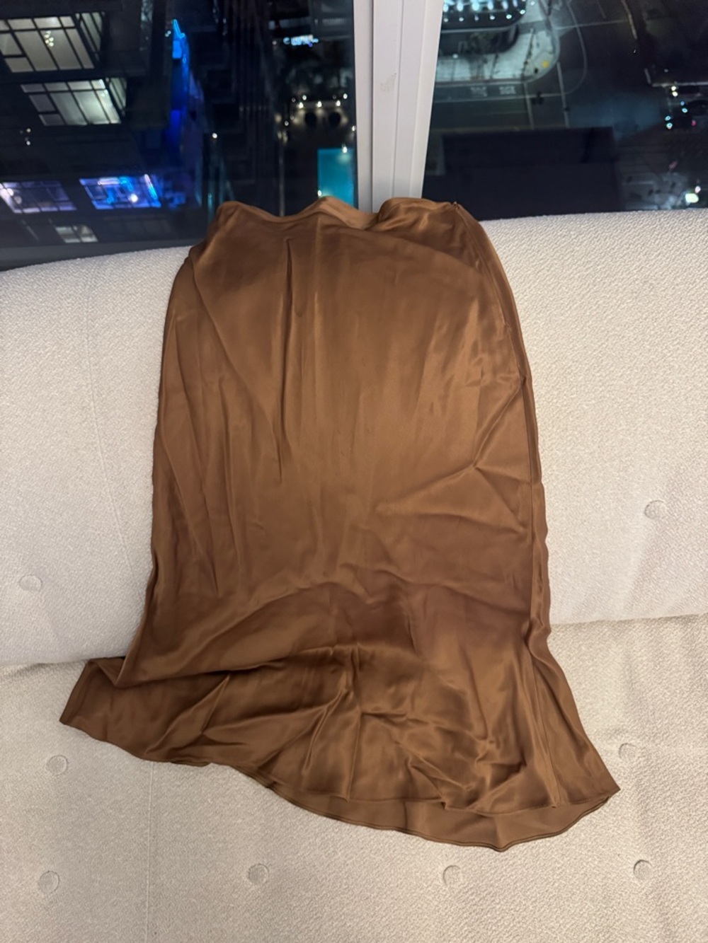 Zara Brown Satin Maxi Slip Skirt - Picture 2 of 4